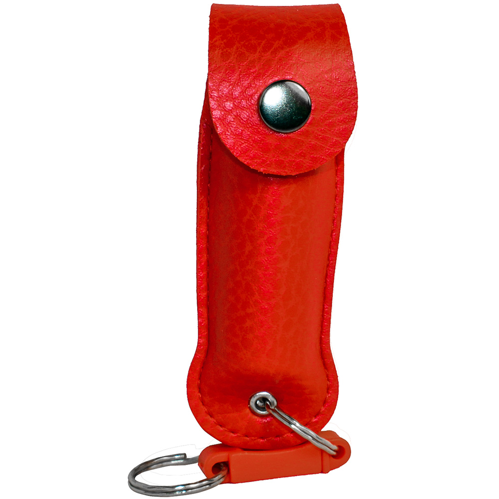 Wildfire 1.4% MC 1/2 oz pepper spray leatherette holster and quick release keychain red view 4